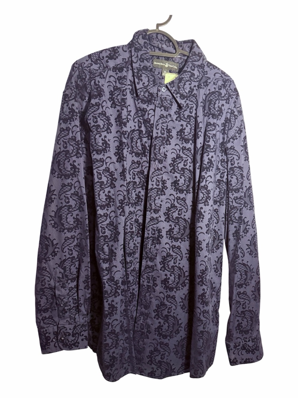 Beverly Hills Polo Club Purple Paisley Button-Up Shirt Jacket
